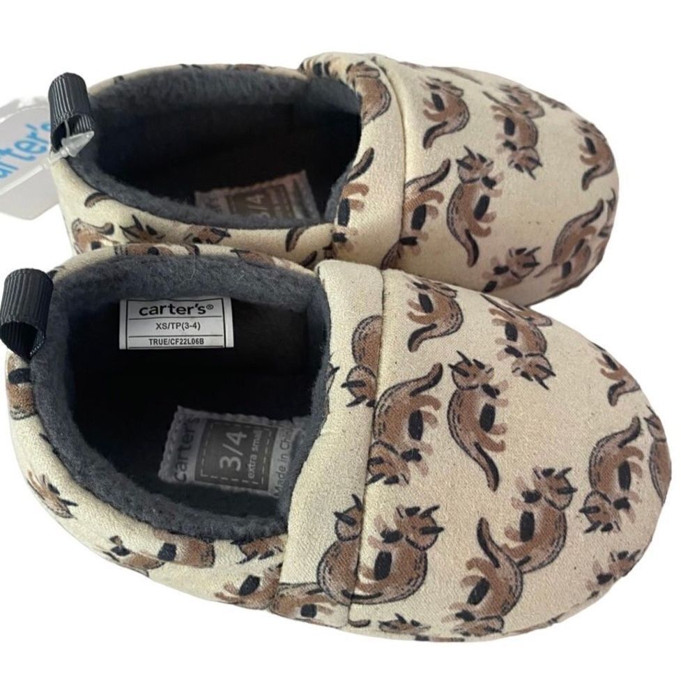 Carter's BOY’S 3/4 Toddler Extra Small True Dinosaur Indoor/ Outdoor Slippers